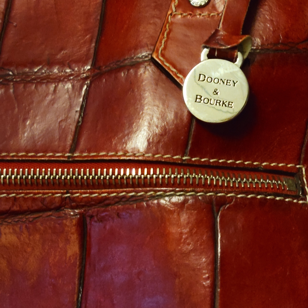 Dooney & Bourke Red Croc-Embossed Leather Bag - Picture 2 of 7